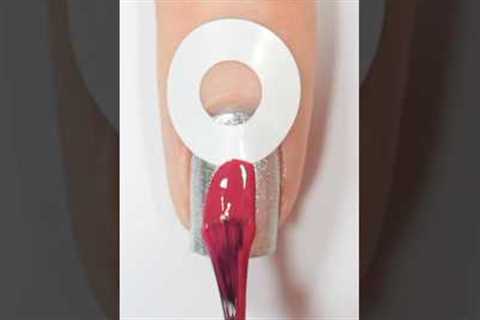 Silver & Red Reverse French Manicure Nail Art Design #nailart #nails