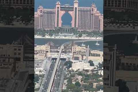 Sky view of The Palm Jumeirah and The Atlantis (Hotel), Dubai, UAE