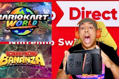 NEW MARIO KART WORLD NEW DONKEY KONG GAME [NINTENDO DIRECT SWITCH 2 AND GAMES] [REACTION!!]
