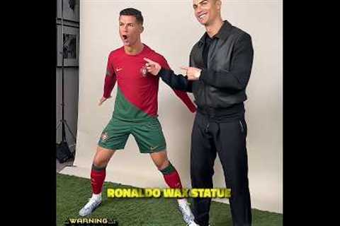 football players with their wax statue. Funny moment.  #trollface #edit #phonk #funk
