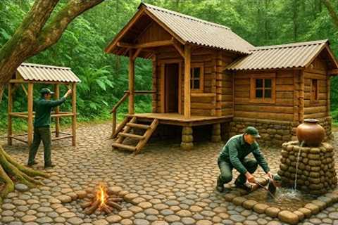 build a cheap square wooden house in the forest alone