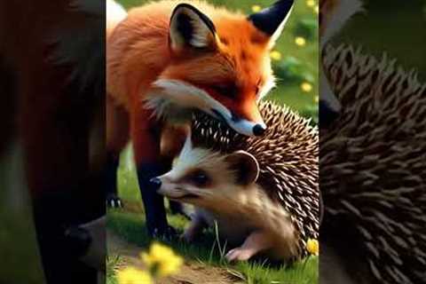 🐾 An Unlikely Friendship: Fox &amp; Hedgehog Besties! 🦊❤️🦔