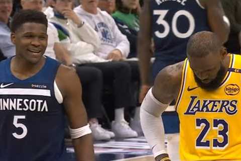 Anthony Edwards talks trash to LeBron after missed FT and LeBron says watch then hits 3