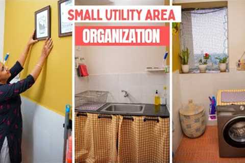 Small Utility Area Organization | Small Laundry and Utensils Washing Area Makeover