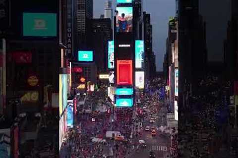 Drone Times Square, New York city
