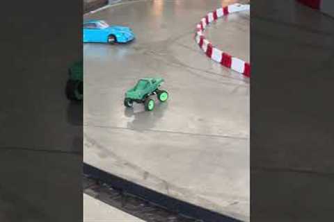 LOOK at my little man drifting his fcx24 smasher monster truck with the big boys! 🤩🤙🏻
