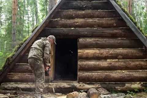 Full Video from the beginning of building the house to its completion - Free survival in the forest
