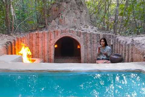 Amazing Girl Primitive Survival life - How She Made a Hidden Forest Kitchen From Scratch!