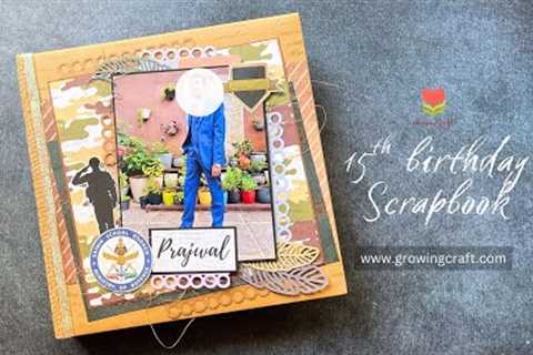 15th Birthday Scrapbook for Teenage Boy | NCC School Theme | DIY Handmade Gift Idea 📘🎉