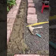 Paving patio with recycled red bricks.  #garden #landscaping #landscape  #paving #diy