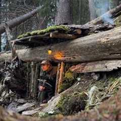 Building a Complete and Warm Survival Shelter | Solo Bushcraft