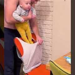 Exhausted dad innovates unique parenting hacks #shorts
