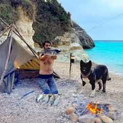 3 DAYS solo survival - (NO FOOD, NO WATER) Catch and Cook, FISHING, STINGRAY. Bushcraft Camping