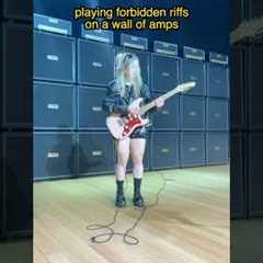 SHE PLAYED THE FORBIDDEN RIFFS 😭 #guitar