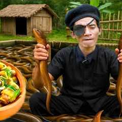 Hoang Son Life : Forest Survival – Building an Eel Trap, Catching Snails in the Stream, and Cooking