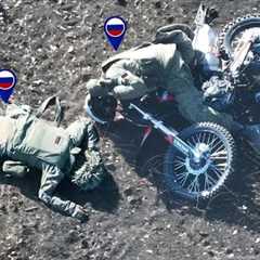 Terrifying: Russian Soldiers on Motorcycles Blown Up by Sudden Drone Strikes