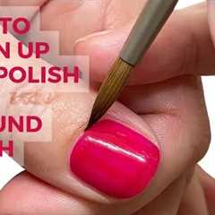How to clean up nail polish with a sable brush