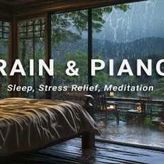 Calming Piano Music with Soft Rain to Reduce Stress & Fall Into Sleep | Rain Sounds for Sleeping