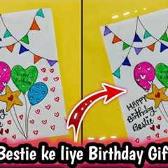 WHITE PAPER 🎀😍 Birthday Card Making | Happy Birthday Card | Best Friend Birthday Card | Gift..