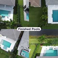 Pool Landscape Projects: Showing Landscape Installation Stages During Pool Construction Process