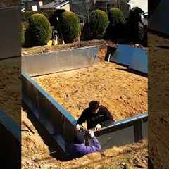 How to Build A Pool with Steel Walls - Time Lapse #aoe2023 #pool #poolinspiration #realestate #water