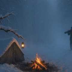 Winter Survival in Wild Woods | Shelter & Bed from Tree Trunks in -15°C Snowstorm