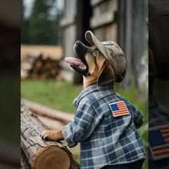 The poor puppy wearing a faded American worker cap #dogs #pets #dog #poor #puppy #cute