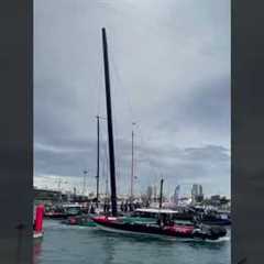 Barcelona's Port Vell was packed with America's Cup supporters lining the docks earlier today.