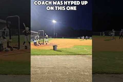 Coach was hyped up on this one #baseballszn #baseball #homer ￼