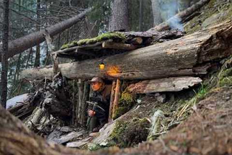 Building a Complete and Warm Survival Shelter | Solo Bushcraft