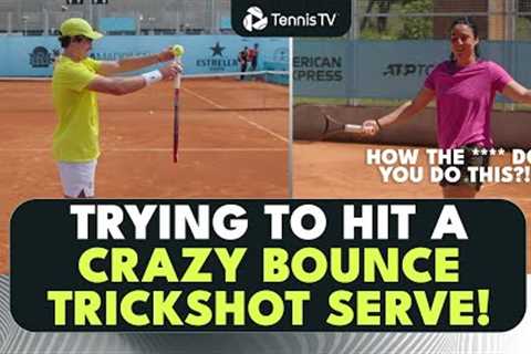Can Tennis Pros Recreate This Crazy Bounce Trickshot Serve?!