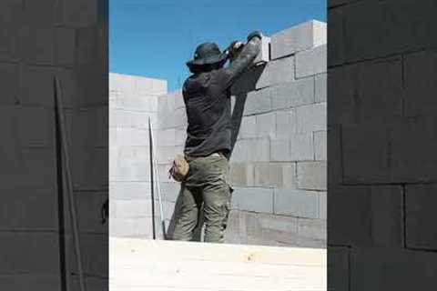 Part 5 | Debt free, off-grid home build — Concrete block walls! #homestead #offgrid #offgridliving