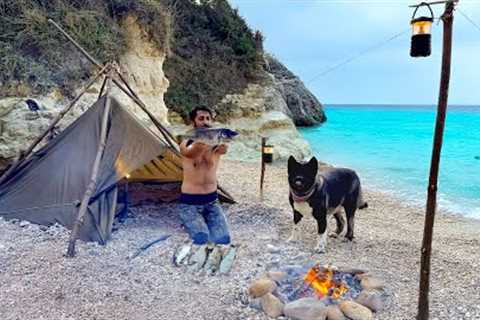 3 DAYS solo survival - (NO FOOD, NO WATER) Catch and Cook, FISHING, STINGRAY. Bushcraft Camping