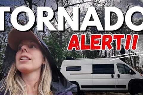 Tornado Warnings in the Tennessee Woods! 🌪️ | Surviving a Wild Storm ALONE in My Van 🚐