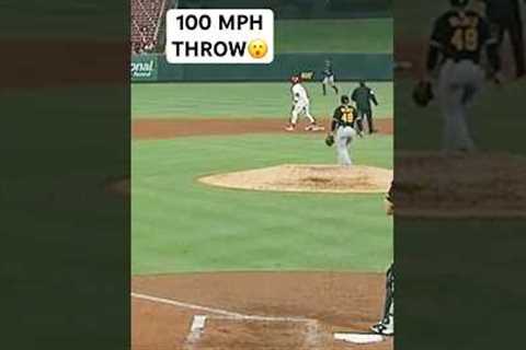 Oneil Cruz with a 100 MPH Throw to the Plate🔥 #baseball #mlb
