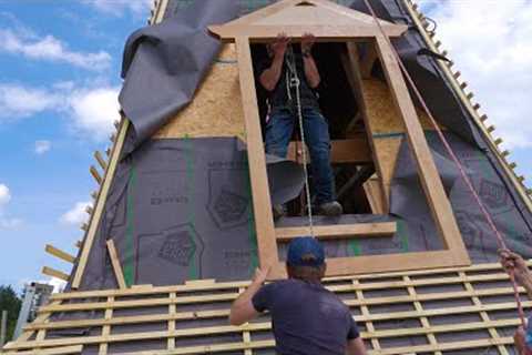 The last dormer window installed, revealing amazing the 360° view.