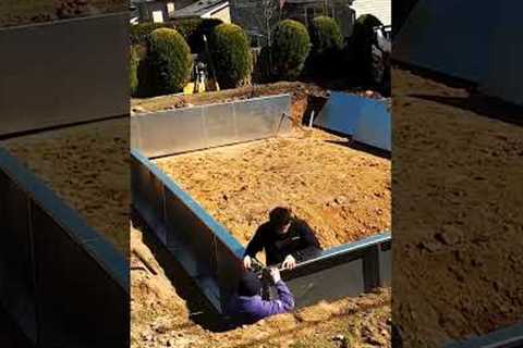 How to Build A Pool with Steel Walls - Time Lapse #aoe2023 #pool #poolinspiration #realestate #water