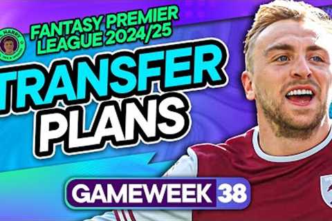 MY FPL GW38 TRANSFER PLANS ♻️ Its the Final Gameweek 🎵 🎶 | Fantasy Premier League Tips 2024/25