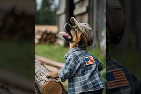 The poor puppy wearing a faded American worker cap #dogs #pets #dog #poor #puppy #cute