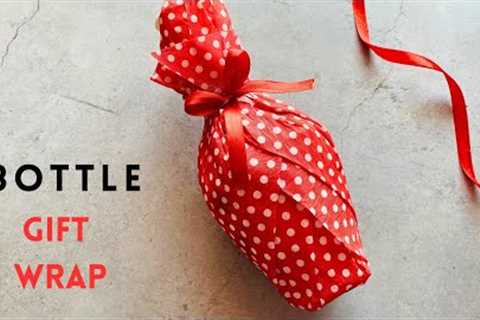 How to Gift Wrap a Bottle | Wrapping Bottle as Gift for Christmas | Gift Wrap a Bottle of Wine