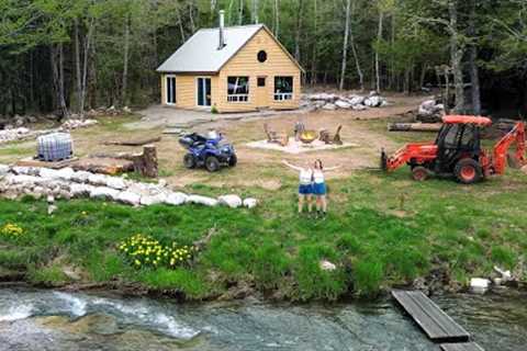 Tying It All Together! Building Off-Grid Cabin in Woods