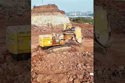 #Aerial photography of excavators #Construction machinery #caterpillar  #constructionsite #drone