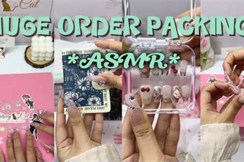 HUGE ORDER PACKING ASMR 🌥️☄️|| small business || nails art || nails ASMR