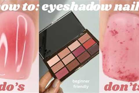 how to do aura ombre nail art using eyeshadow, step by step beginner friendly nails at home