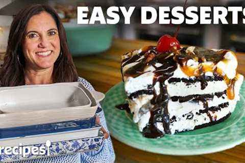 5 Easy Desserts Anyone Can Make (Peach Cobbler Dump Cake, Ice Cream Sandwich Cake &amp; More!)