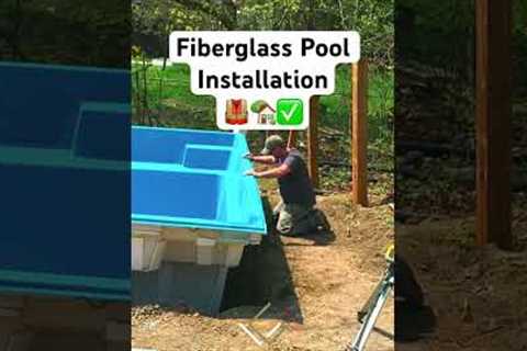 How Fiberglass Pool are Installed in Backyards #construction #backyardrenovation #pool