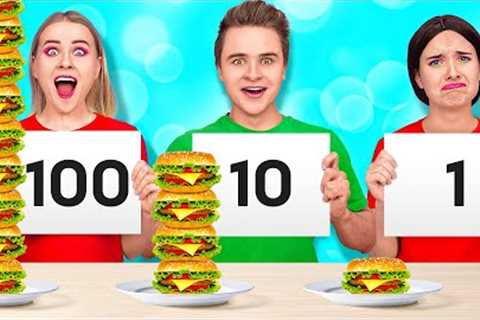 24 HOUR FOOD CHALLENGE #2 || How to Sneak Food by 123 GO! SCHOOL