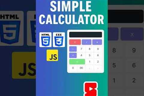 Build a Simple Calculator App with HTML, CSS &amp; JavaScript | Beginner Web Project #shorts..
