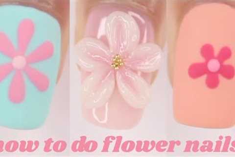6 WAYS TO DO FLOWER NAIL ART AT HOME, how to nail art tutorial, tips and tricks, beginner friendly