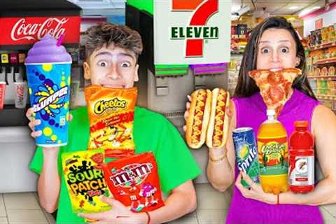 Eating 7-11 Food ONLY for a Day! 🍕🌭